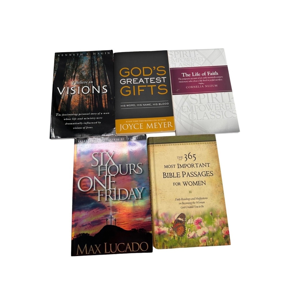 Set Of 5 Inspirational Christian Books By Joyce Meyer Max Lucado & More bundle
